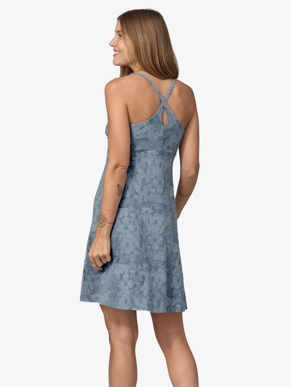 Patagonia blue floral mini dress
